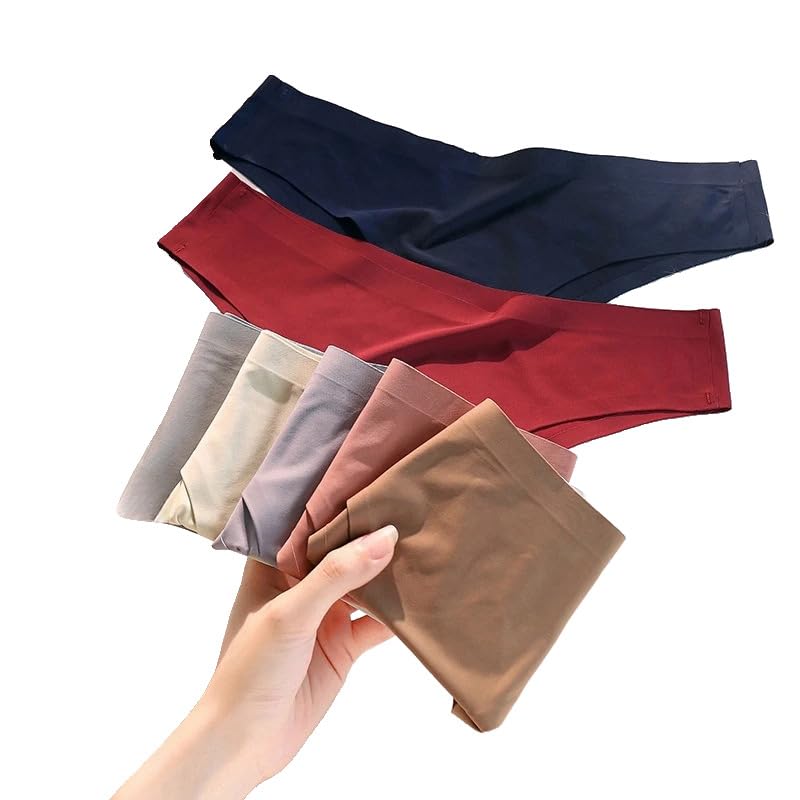 Culotte String Femme - 10 Pièces/Ensemble Culottes sans Couture Femmes sous-Vêtements en Soie Glacée Slips Sexy Taille Basse Lingerie Douce Décontracté Mode String