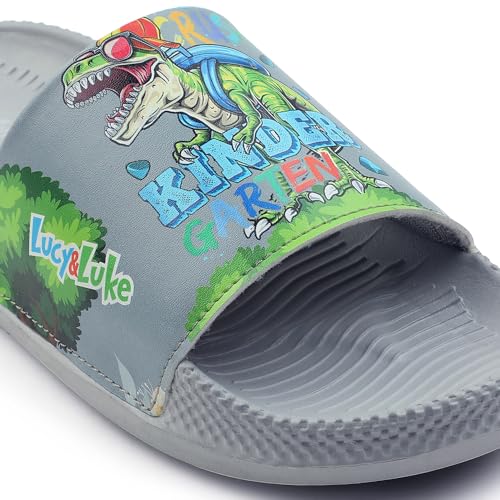 Image of Liberty Lucy & Luke CONNER-2E Casual Printed Slides Slipper For Kids With EVA Sole | Comfortable PU Outsole | Cushioned Footbed | Lightweight and Trendy Design | Stylish Footwear
