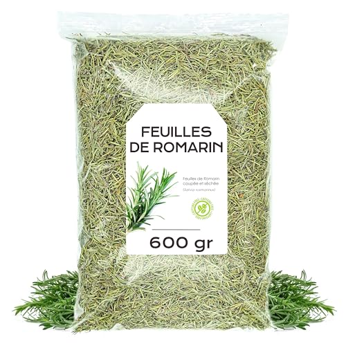 Romarin Séché 600 g - Feuilles Coupées pour Infusion ou Cuisine - Qualité Alimentaire - Thé en Vrac