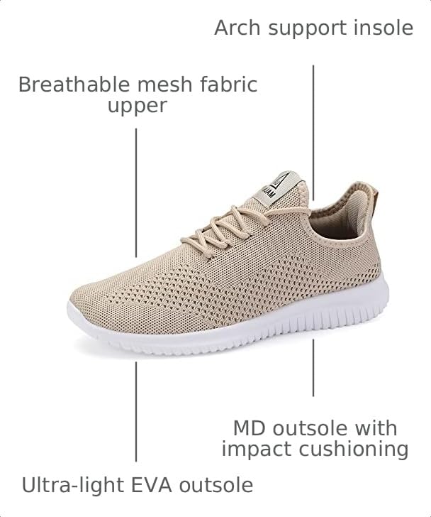 Image of VAMJAM Men's Running Shoes Ultra Lightweight Breathable Walking Shoes Non Slip Athletic Fashion Sneakers Mesh Workout Casual Sports Shoes