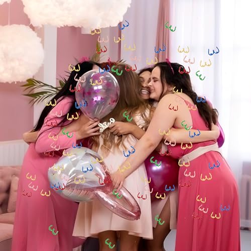 Image of 100PCS Breast Cancer Awareness Confetti Multi Color Breast Table Confetti Breast Table Scatter Decorative Breast Sparkles for Women Breast Health Themed Party Table Decor Supplies