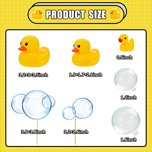 28 Pieces Duck Cake Decorations Duck Cake Toppers Baby Shower Cake Decoration Balls Bubble Ducky Cupcake Picks Duck Birthday Cake Decoration For Baby Shower Duck Theme Party Supplies #TOP1