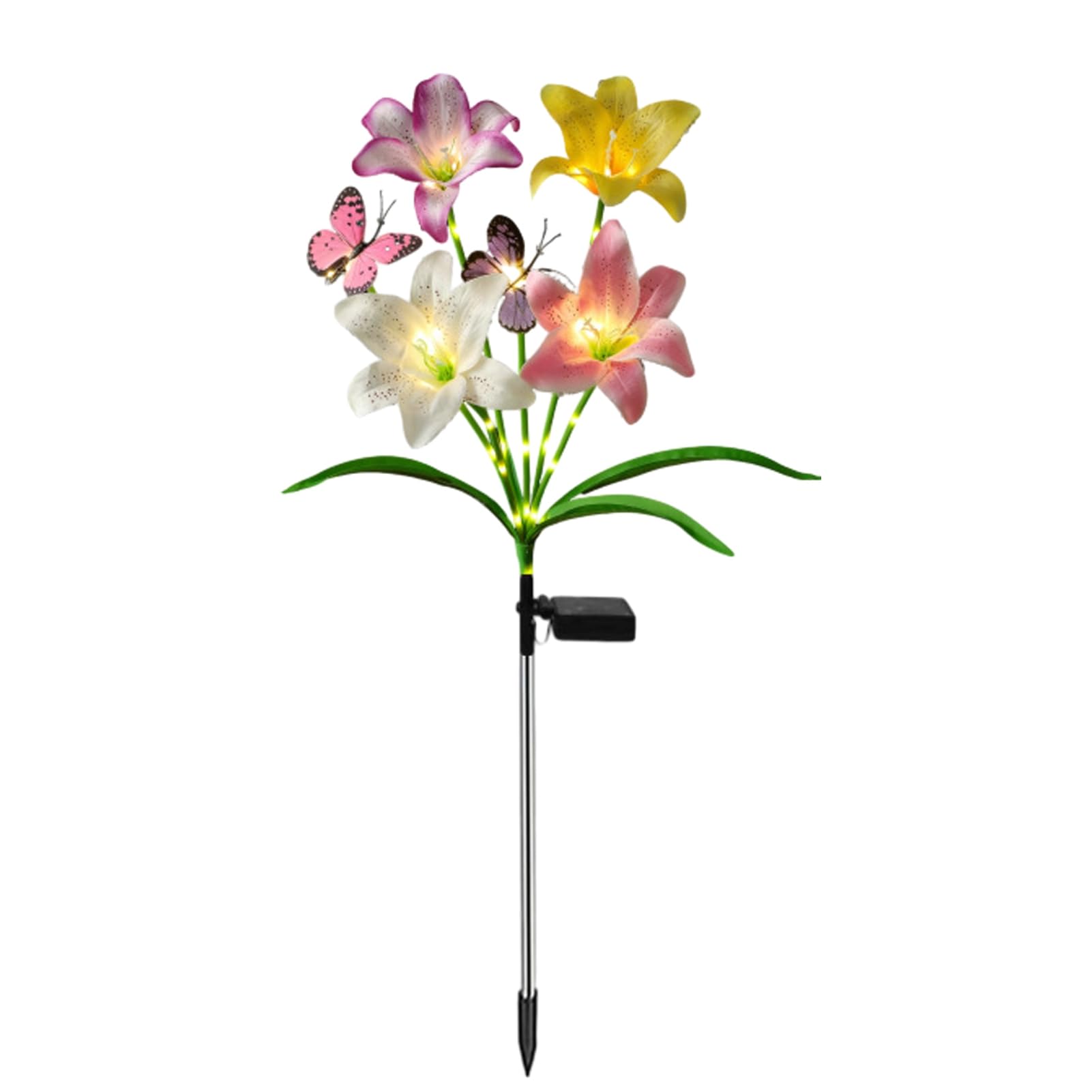 matumou Solar Flower Light, Outdoor Waterproof Artificial Flower Garden Stake Lamp, Color Changing Light for Lawn Pathway Patio Decor