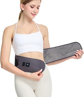 LANMOU Graphene Waist Heating Belt USB Electric Heating Pad for Waist Abdomen Warmer Lumbar Support with 3 Heat Level Settings, Portable Heat Belt for Lower Back Pain Relief, Grey