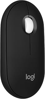 Logitech Pebble Mouse 2 M350s: Slim Bluetooth Wireless Mouse, Quiet Clicks, Multi-Device Easy-Switch, Customizable, Portable - Black