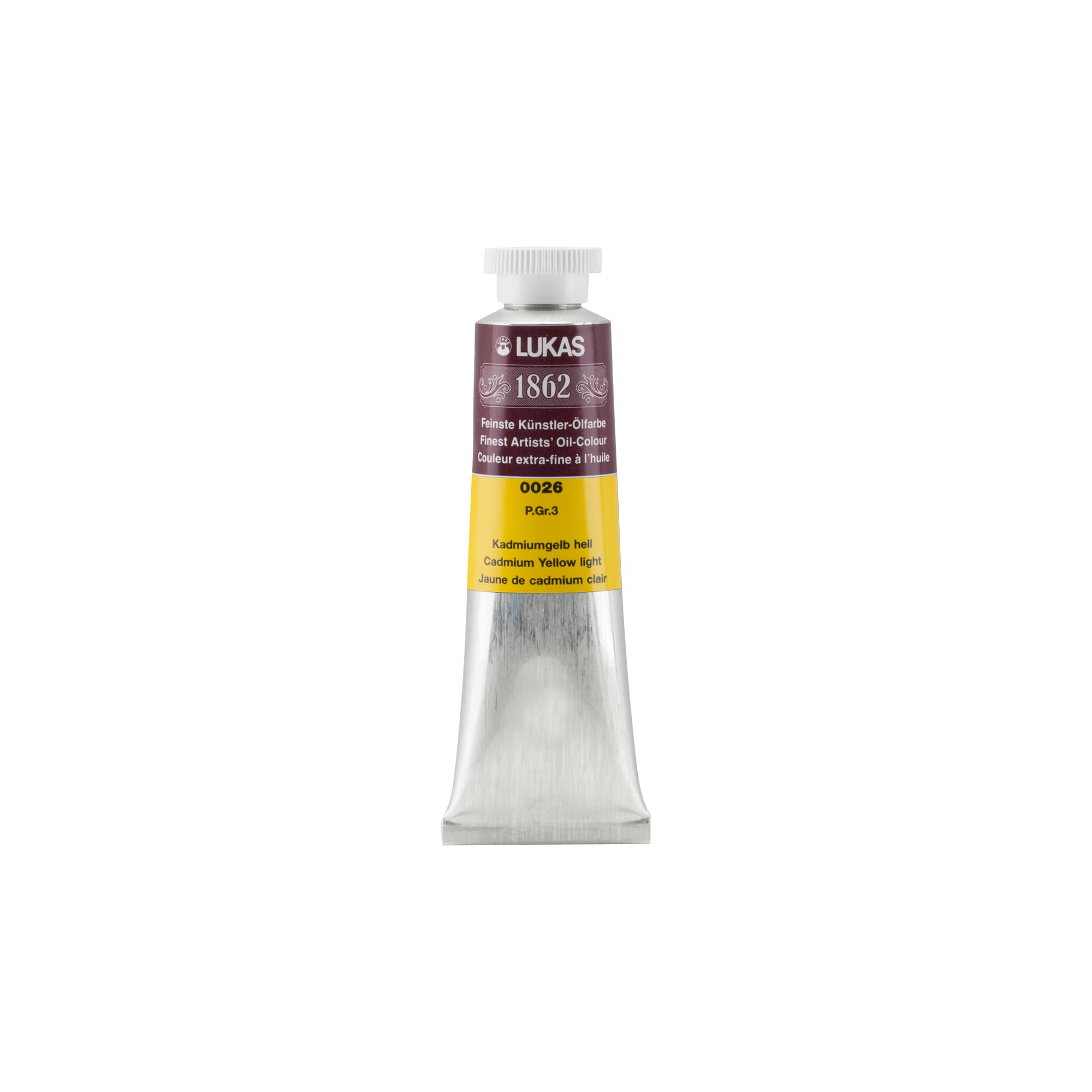 Peinture à l'huile Lukas 1862 jaune cadmium clair tube 37ml n°026