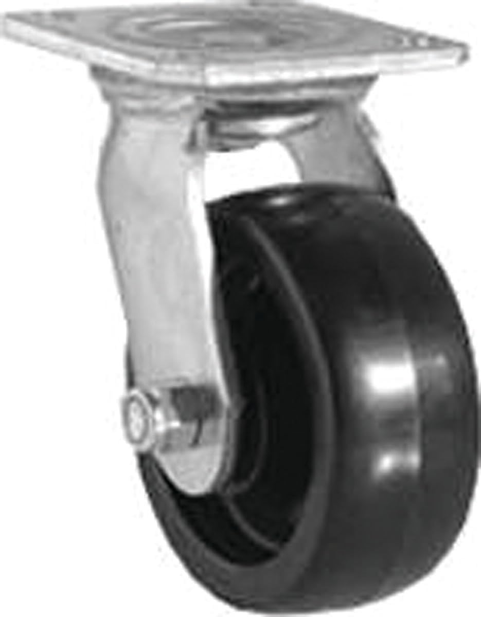 Shepherd Hardware 9388 5-Inch Polypropylene Wheel Swivel Plate Caster, 500-lb Load Capacity