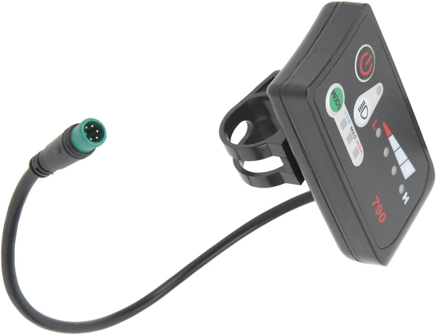 Electric Bike LED Power Display Panel Electric Bike Modification Display Meter with Waterproof 5P Male Plug for 22.2mm Handlebars (36V)