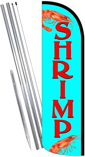 Paquete de bandera de plumas sin viento prémium de camarones L