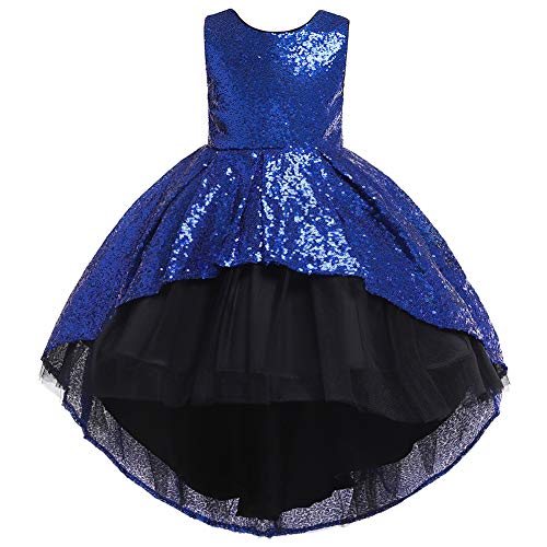 Costume de carnaval bleu pour fille, le cadeau idéal à paillettes 9-10 ans