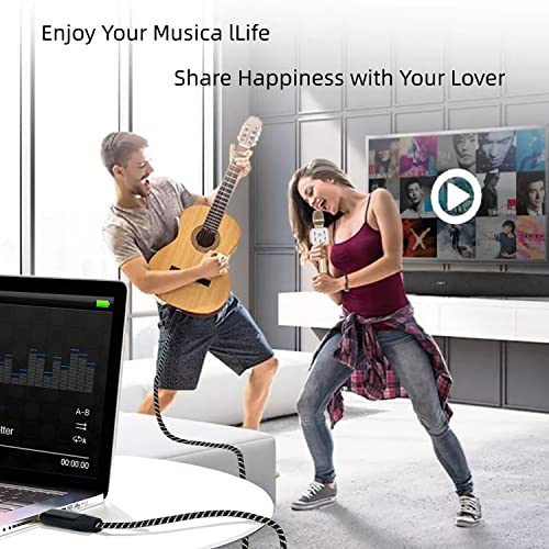 Ncggy Usb Guitar Cable, Guitar 1/4 Inch Ts Male To Computer Usb Interface Cable Adapter For Instruments Recording Singing,Premium Nylon Braided Guitar Cord，Length 10Ft #TOP4