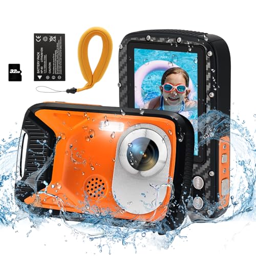 YEEIN 16FT Underwater Camera with Floating Strap and 32G Card, 30MP 18X Zoom Rechargeable Waterproof...