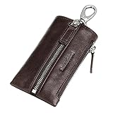 Material: Rindsleder Arbeiten Sie reinen Farben-ledernen Schlüsselkasten Keychain Auto-Schlüsselhalter mit 6 Haken um, Kaffee