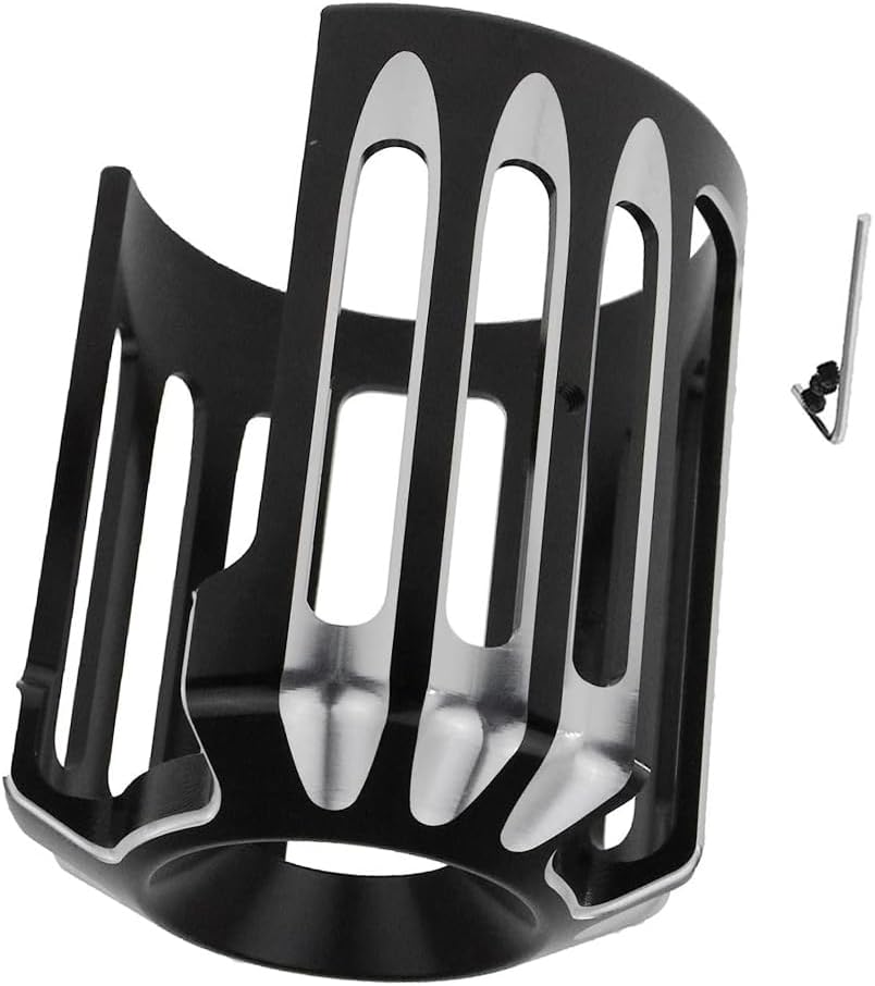 Riloer Motorcycle Oil Filter Cover Cap, Oil Filter Cover Chrome Motorcycle Engine Oil Filter Cap, Compatible with Harley-Davidson All Models, Black