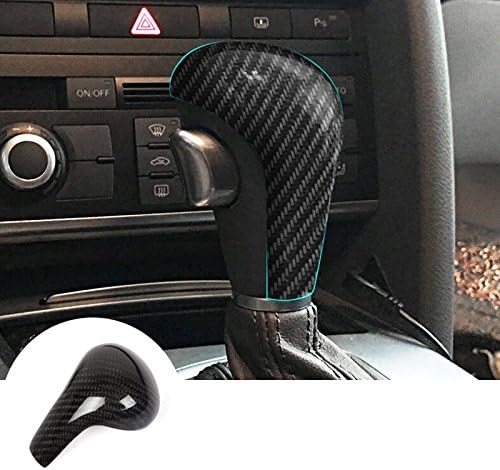 Carbon Fiber Center Console Gear Shift Knob Trim Cover for Audi A4 S4 2008-2012