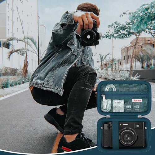 Supmay Hard Travel Case for FUJIFILM X-E5 / X100VI / X100V Digital Camera, Digital Camera Storage Case With Mesh Pocket for Batteries, SD Card, USB Cable, Blue by Supmay - Image 7