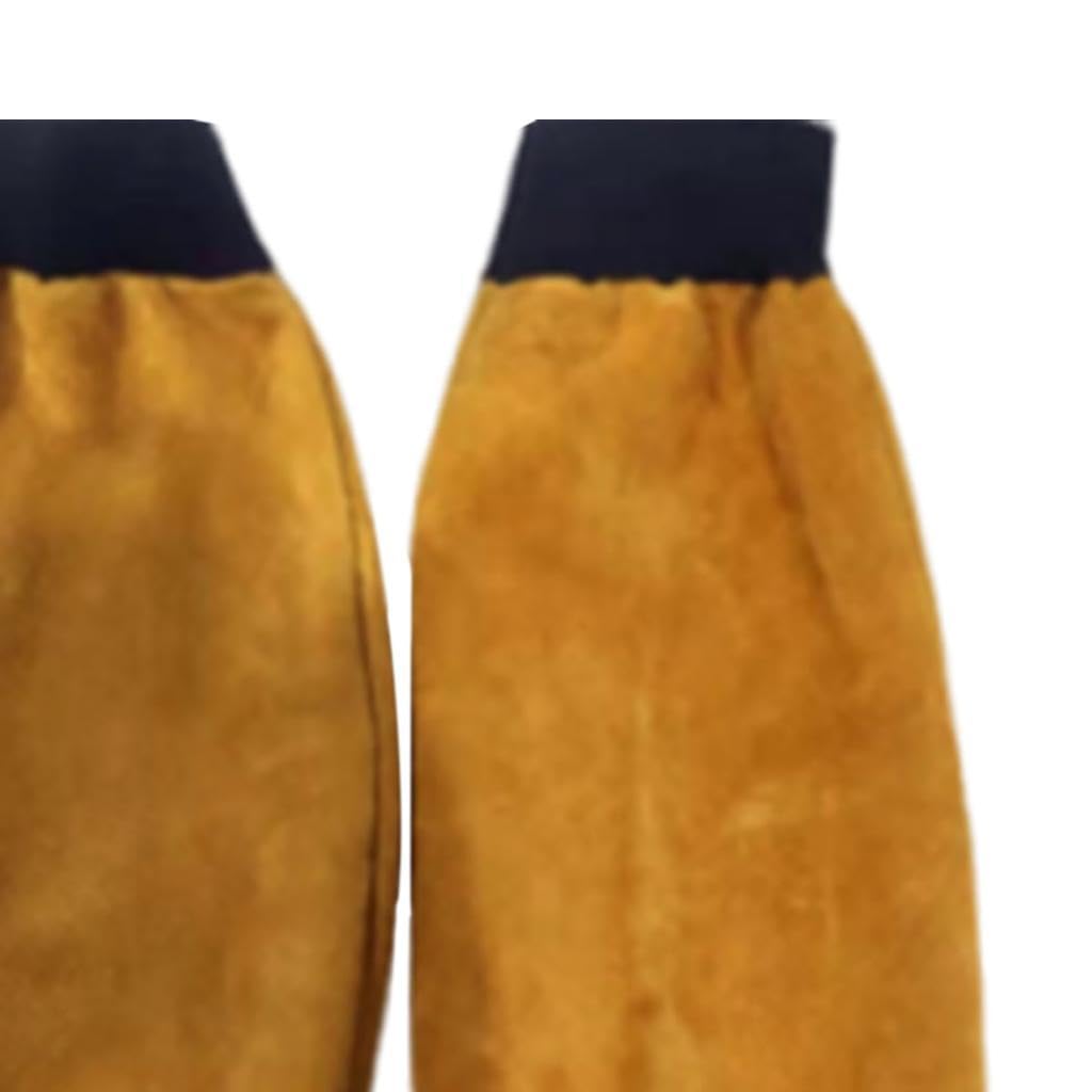1 Par de Resistentes de material cuero para Soldadura con Elástico, Amarillo a