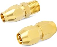 Vista 43 de GASHER 10PCS Brass Pneumatic Replacement Fitting, Reusable Hose End Repair Fitting 1/4" Barb（Suitable for 1/4" ID，5/16" OD air hose) x 1/4" NPT Rigid