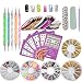 DIY Glitter Nail Rhinestones Decorations Dotting Tool Water Transfer Sticker Decal Beauty Accessories Nail Art Set Kit (Style 1)