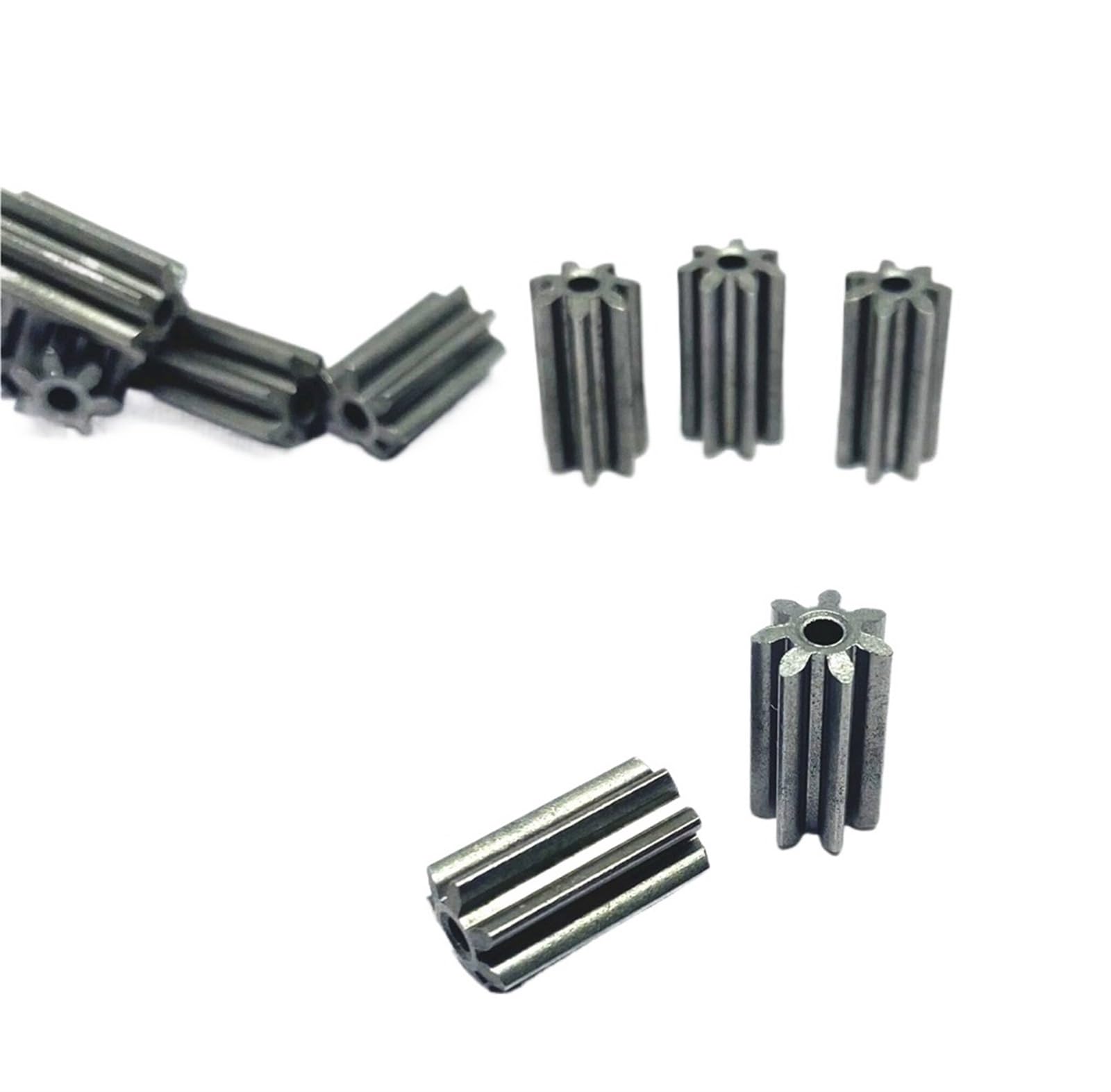 Bevel Gear Pinion Hardware Mechanical 10pcs 0.8M 7T 2MM Metal Iron Gear Inner Hole 2.03mm DIY Cylindrical Straight Transmission Gear