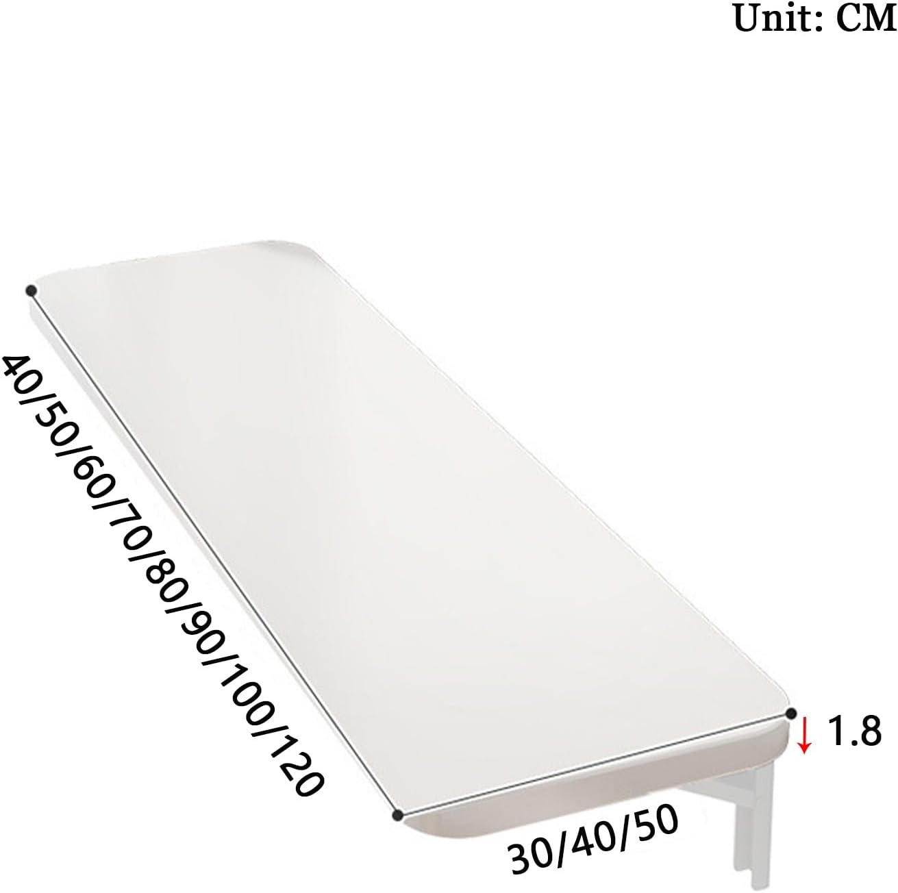 Wall-Mounted Folding Desk Collapsible Floating Workbench for Home Office Kitchen Laundry Room - Multi-Size (70x30cm/27.56x11.81in) Space-Saving Design