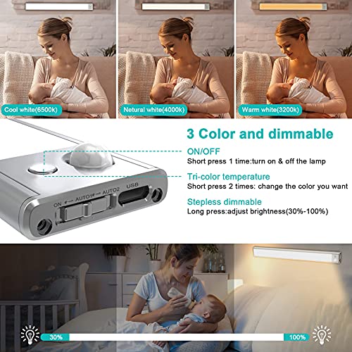 image for 140 LED Under Cabinet Lighting, Ufanore Motion Sensor Closet Lights 40