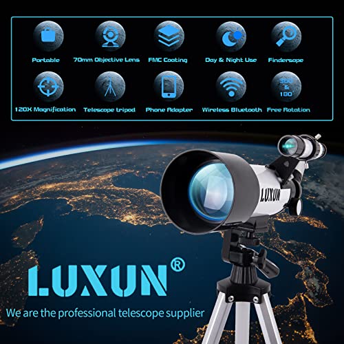 Luxun Telescope For Adult Astronomy Professional Beginner Kid 5-7 8-12 Refractor Telescope Super Telephoto Space Astrophotography Telescope For Viewing Planets High Powered Powerful Telescope #TOP3