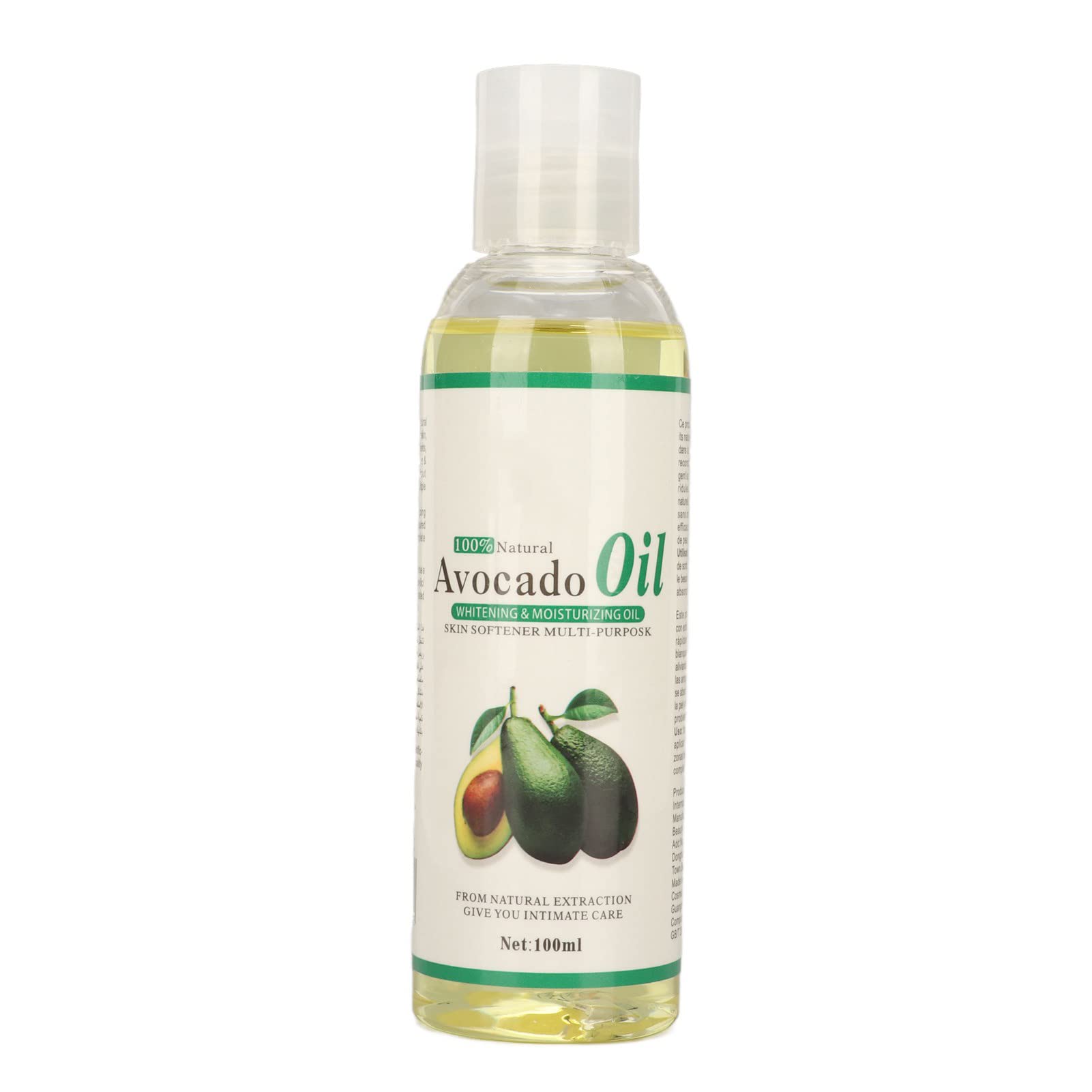 Aceite de Aguacate para la Piel, Aceite de Masaje Iluminador e Hidratante Corporal de 100 Ml, Aceite Portador para Aromaterapia, Aceite para el Cuidado del Cabello Rico en