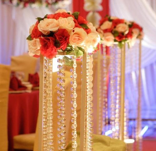 33 Feet Iridescent Crystal Acrylic Gems Bead Strands Wedding Table Centerpieces Wishing Tree Garland - Thumbnail 3