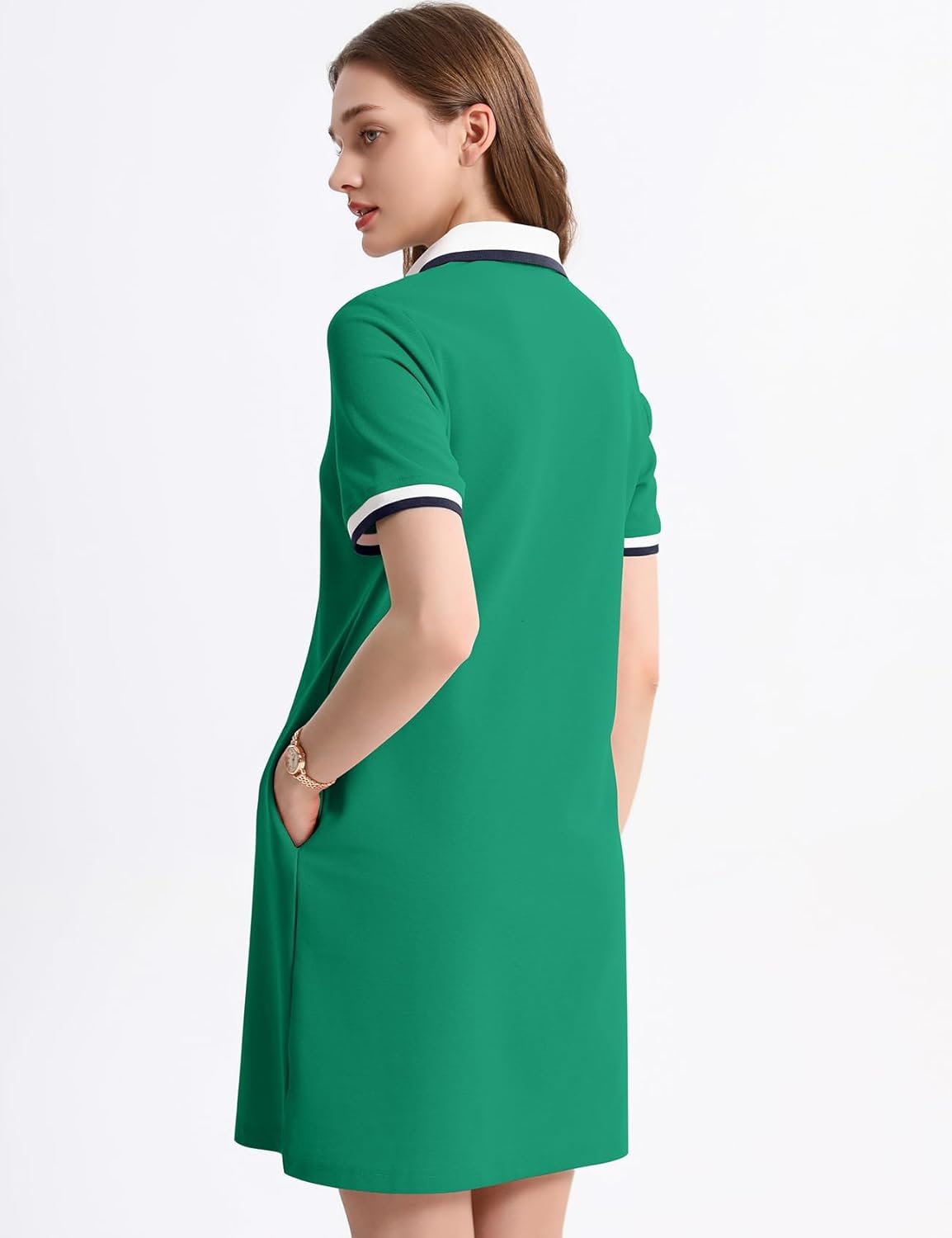 Kissonic Polo Dresses for Women Short Sleeve Tennis Golf Dress V Neck Summer Casual Dress with Pocket - Image 6