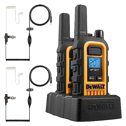 Image of DEWALT DXFRS300 FRS Walkie Talkies, Long Range 2 Way Radio, 1W, IP67 Waterproof, 2 Pack with 2 Headsets, 1DXFRS300-SV1