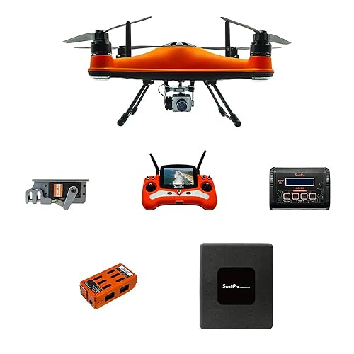 SwellPro FD3 Fisherman WaterProof Fishing Drone with 4K Camera and 4.4lbs Dual Bait Release 1.3KM Long Casting Range, Auto Drop & Return, IP67 Waterproof (Advanced Set)
