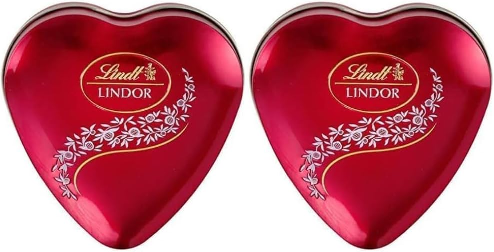 Lindor Chocolate Gift Pack Heart Tin Box- 62.5 Grams (Pack of 2)