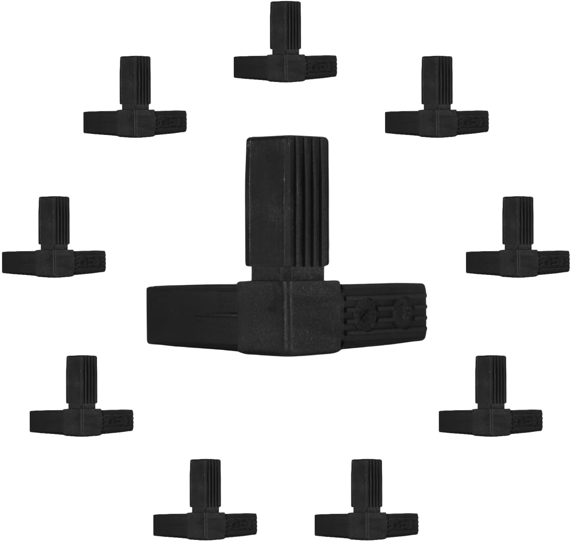 Steckverbinder, Rohrverbinder für Quadratrohre 25x25x1,5mm (3-dimensionaler 3-Wege-Rohrverbinder, 10, Anzahl)