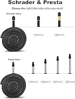 Vista 7 de 2-Pack 700x3543C Road Bike Inner Tubes with Tire Levers and Rim Strips, Bicycle Tube Compatible with 700x35C 700x38C 700x40C 700Cx43C Bicycle Tyre