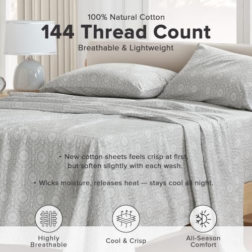 Image of Comfort Spaces 100% Cotton Percale Sheets King Extra Deep Pocket 4 Piece