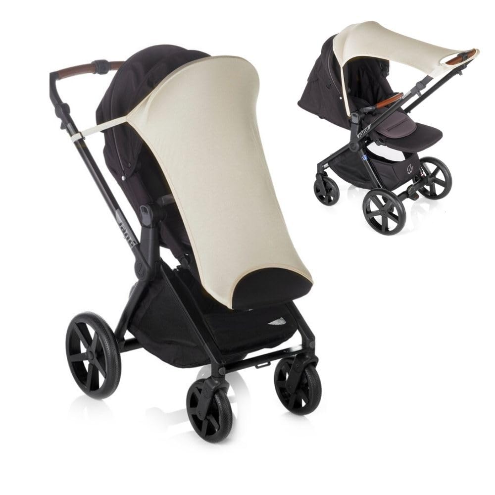 Jané Sonnenschutz Kinderwagen UPF 50+, Universal Elastisch, Atmungsaktiv, UV Schutz für Buggy und Babywanne, Beige