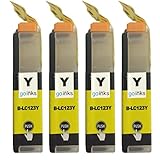 Color: amarillo 4 GB Inks - Cartuchos de Tinta para Brother LC123Y (4 GB, Compatible / no OEM para Brother DCP y MFC)