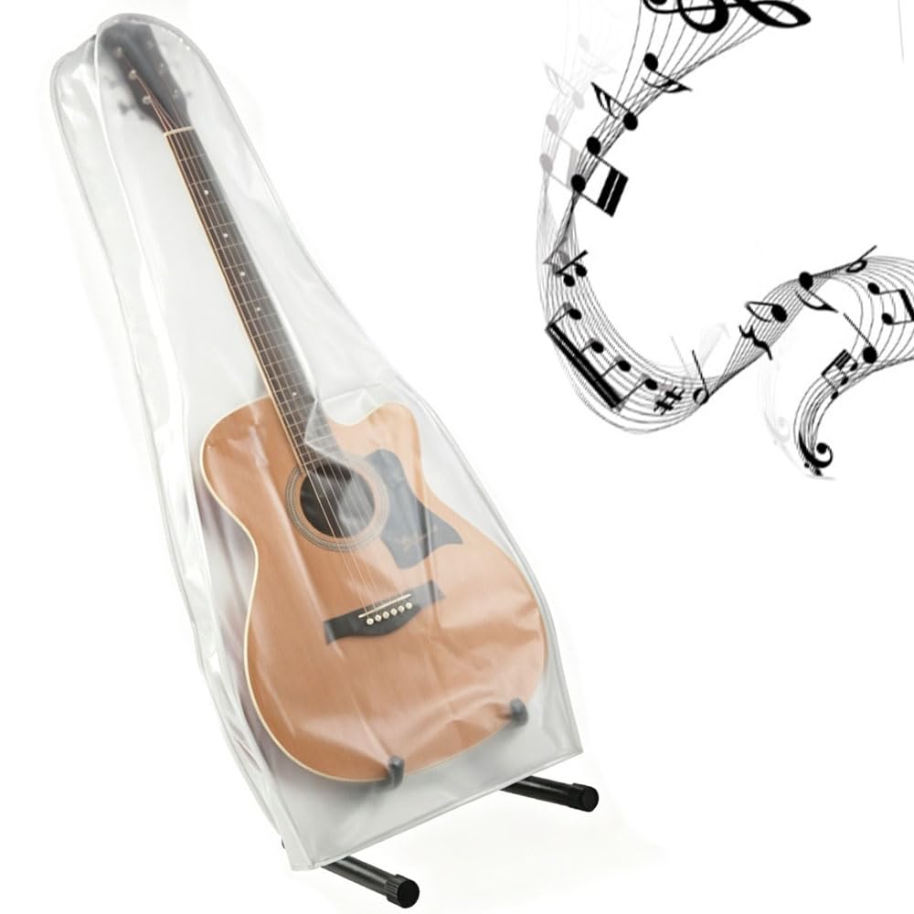 Funda De Guitarra Impermeable, Bolsa para Guitarra clásica, Funda Antipolvo Impermeable para Guitarra, fácil de Limpiar, Expositor de Pared (para Guitarra acústica), Transparente