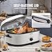 VEVOR Electric Roaster Oven, 22 QT Turkey Roaster with Self-Basting Lid, 1450W Roaster with Defrost & Warm Function, Adjustable Temp, Removable Pan & Rack, Fits Turkeys Up to 26LBS, White