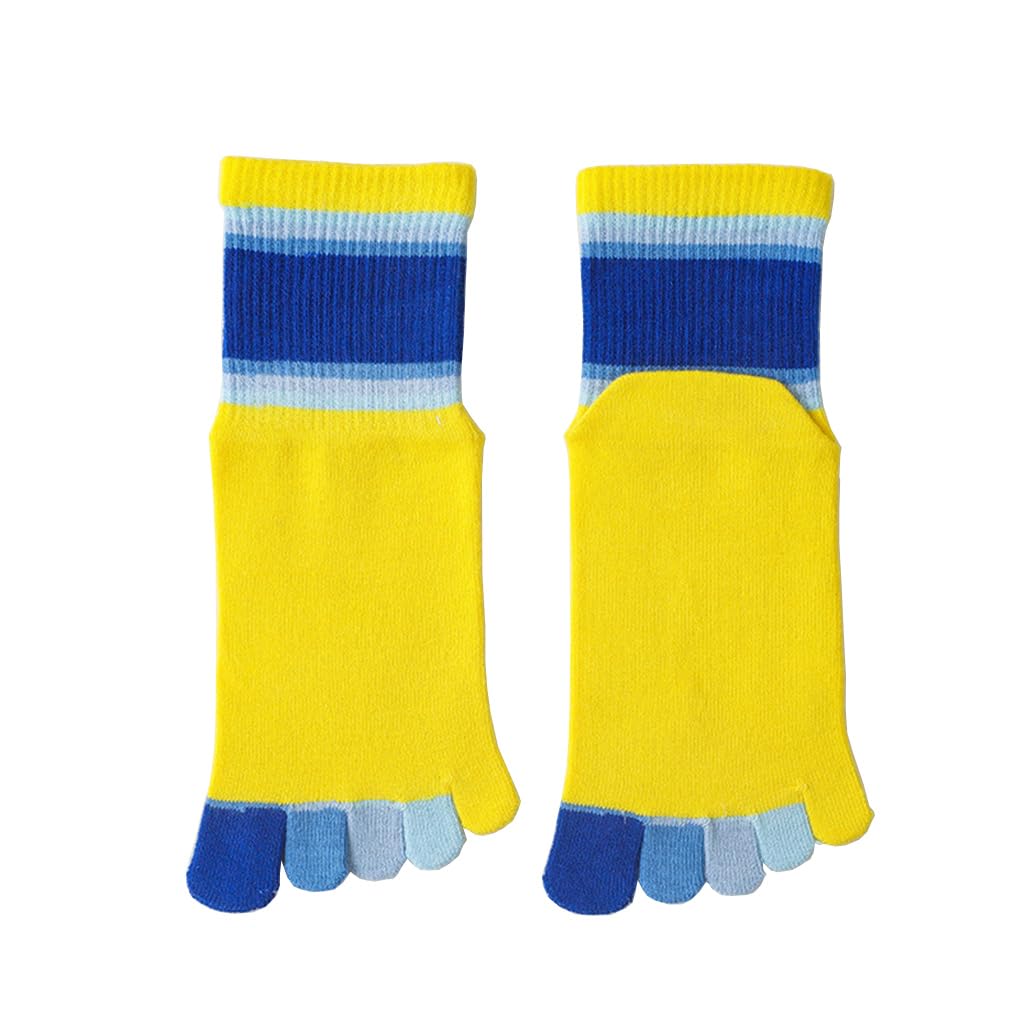 Calcetines de algodón para niños, calcetines de cinco dedos calcetines de rayas arco iris para niñas niños 2-10 años, 6 pares