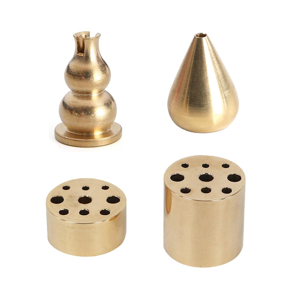 4 Pcs Mini Dual-Purpose Copper Incense Cone Stick Burner Gourd Plate Holder Censer Tower Bowl Home Decoration