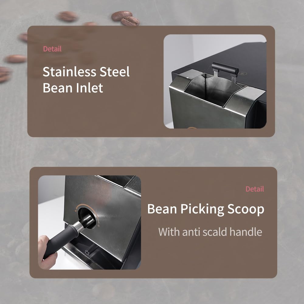 Kaffeeröster der zweiten Generation - Electric Coffee Bean Roaster 1000W - Kaffeebohnenröster mit Kaffeespreuabscheider und Absaugung - Dual Control System
