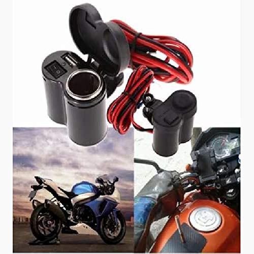 Tomada Carregador De Celular 12V E Usb 5V Para Moto Entrada Isqueiro Motocicleta Led A Prova D'gua