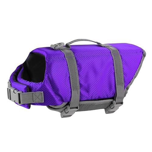 ライフベスト 犬用スイミングセット 高浮力 速乾 ペット用品 マルチサイズ 犬の安全 水遊び用です (パープルです,XXS)