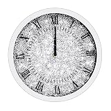 LXARTZJ Crystal Diamond Round Wall Clock Twinkle Bling Decor for Wall Decoration 12x12 inch Silver G