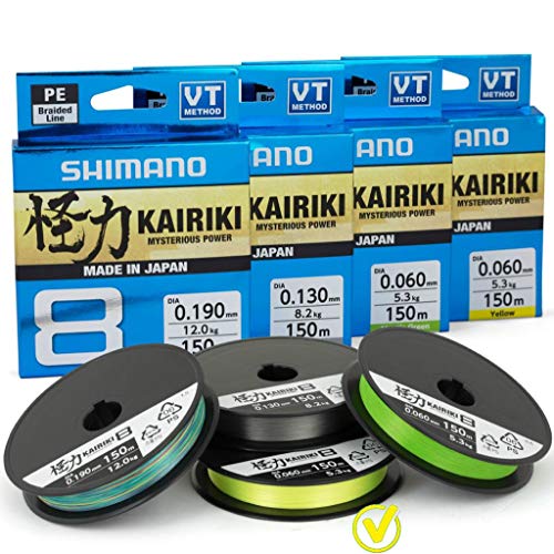 SHIMANO-Kairiki-8-300-Meter-Gelb-8fach-Geflochtene-Angelschnur-59WPLA68R3