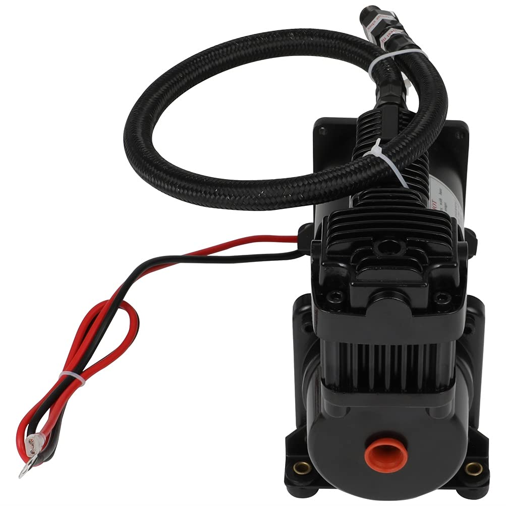 Aintier Black Horns Heavy Duty Onboard Air Compressor, 200 PSI Universal Train Cars Air Horns Compressor for All 12V Vehicles Semi Pickup Trucks