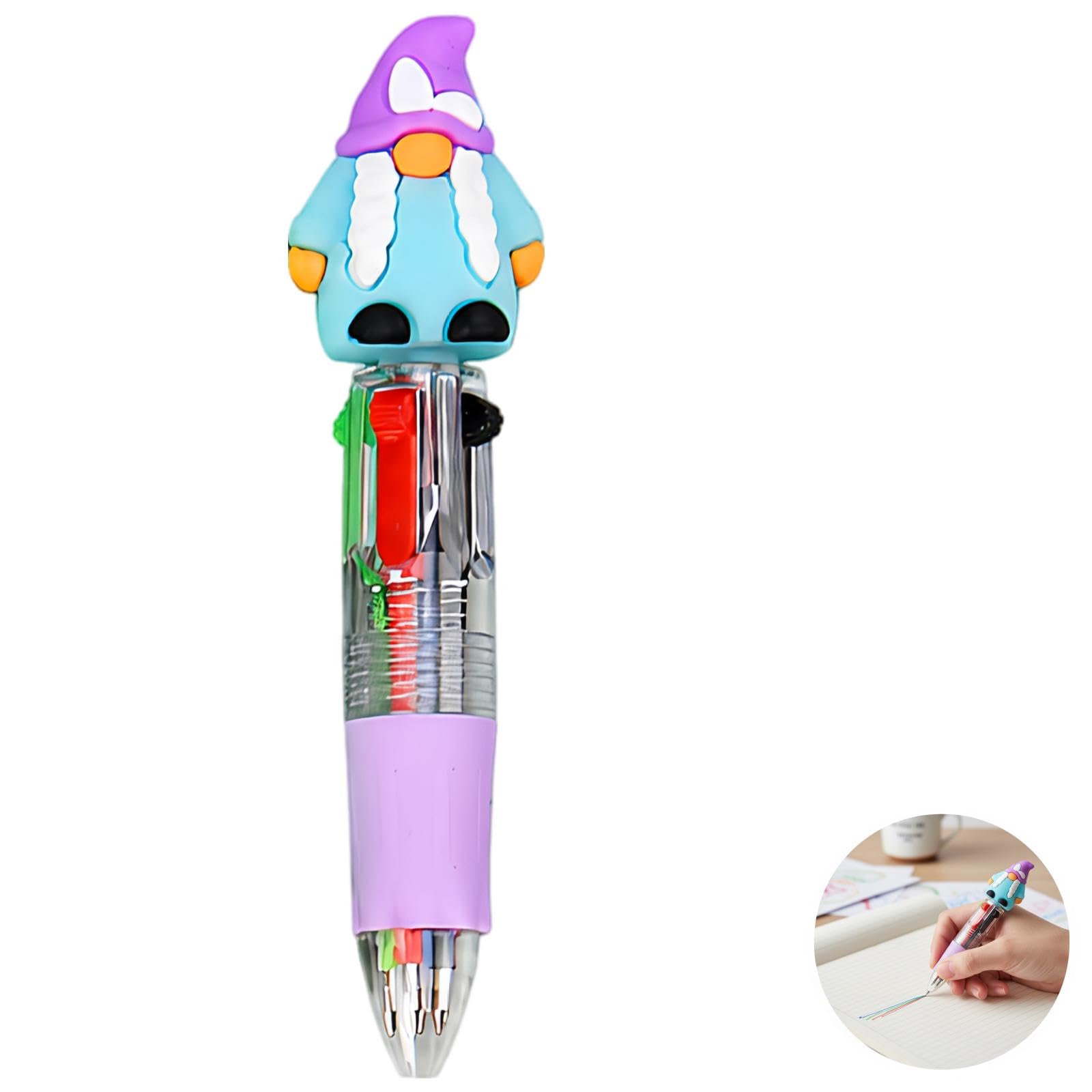 40 Stk. Kugelschreiber mit 4 Farben, 0,5 mm Druckminen, Oster-Motiv mit Kawaii-Cartoon-Figuren, mehrfarbige Gehäuse, Mini-Format zum Schreiben, Zeichnen, Bürobedarf und Partygeschenke