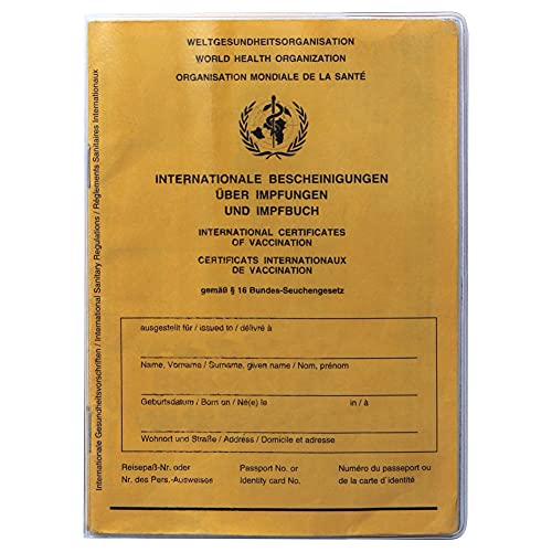 Impfpasshülle Hefthülle für den alten Internationalen Impfausweis im Format: 14,8 cm hoch x 10,5 cm breit - 2er Pack Cover